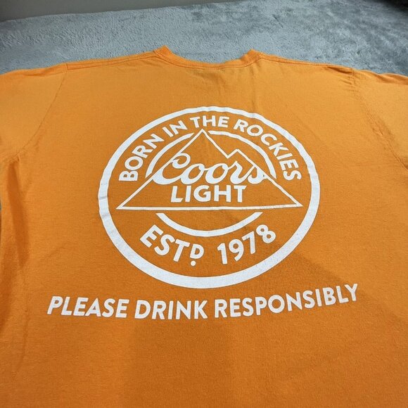 Tennessee Volunteers Coors Light Shirt Mens Large Orange Born in the Rockies - Picture 7 of 8